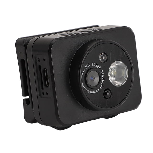 Videocámara Con Faro, ángulo De Iluminación Ajustable, Cámara Con Faro LED 1080P, Batería De 1000 MAh Con Linterna Para Ciclismo Y Correr