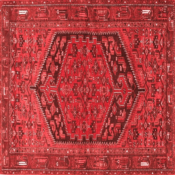 Ahgly Company Indoor Square Persian Red Traditional Area Rugs, 5' Square