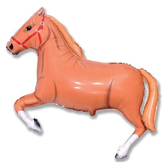 LOONBALLOON Farm Animals Balloons, 42″ HORSE - BROWN