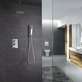 thumbnail image 2 of Shower Faucet Set System Brushed Nickel, Ceiling Shower Faucets Sets Complet with Rough-in Valve, 10 Inches High Pressure Rain Shower Head and Handheld, 2 of 5