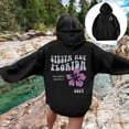 thumbnail image 2 of miqiqism Pink Floral Puff Hoodie for Women 2024 Pink Graphic Hooded Juniors Cute Preppy Sweatshirt Comfy Long Sleeve Drawstring Pullover Tops with Pockets,Black,Large, 2 of 3