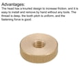 thumbnail image 4 of Knurled Thumb Nuts, 4 Pack M8 x D23mm x H7mm Brass Knurled Nut Flat Head Adjusting Nuts, 4 of 5