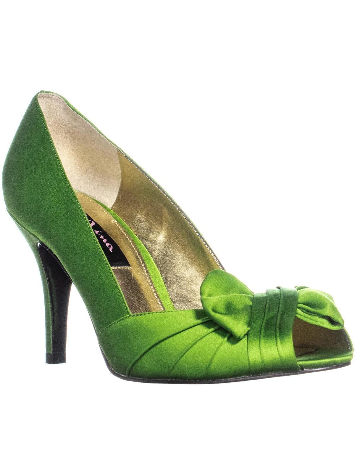 GIY Womens Block Heel Pump Sandals Open Toe Lace Up Evening Dress Chunky High Heel Dress Shoes Green 