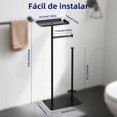 thumbnail image 3 of Portarrollos de Papel Higiénico de Acero Inoxidable con Base Antideslizante y Bandeja, Ideal para Hogar, Baño, Cocina, 3 of 4