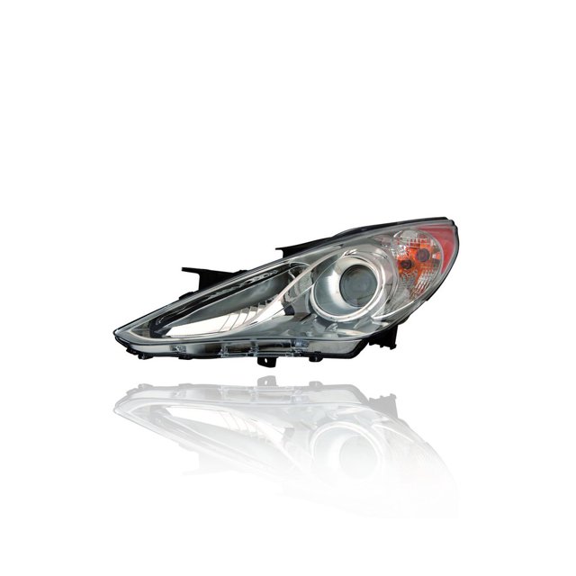 Headlight Assembly - Compatible/Replacement for '11-14 Hyundai Sonata SE/Limited - Halogen, Chrome Interior Bezel - Left Hand - Driver - 921013Q100