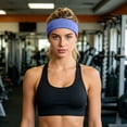 thumbnail image 6 of Stretchy Cotton Terry Sweat Wicking Sports Headbands Non Wide Knit Workout Hair Bands Moisture Absorbing Athletic Head Wraps for Running Cycling Yoga Gym Outdoor Exercise, 6 of 8