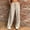 Khaki, variant on Women Pants Knit Grid Drawstring High Waisted Wide Leg Pants Soft Cozy Trousers with Pockets
