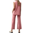 thumbnail image 7 of Wdfiry Womens 2 Piece Blazer Suit Sets Solid Color Button Down Sleeveless Open Front Jacket Straight-leg Pants Sets Work Business Outfit Set, 7 of 7