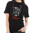 thumbnail image 3 of Oversized Zodiac Virgo Sign Graphic Design Short Sleeve Cotton Jersey T-Shirt - Black XL, 3 of 4