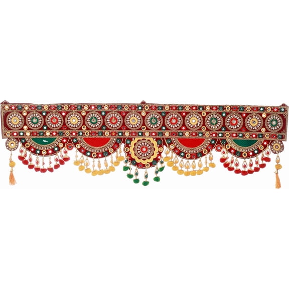 Indian Store 01 36 inch Traditional Multicolor Toran for Main Door - Handmade Floral Wall Hanging for Festive Decor