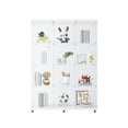 thumbnail image 4 of Glass Display Cabinet with 4 Shelves Extra Large, Curio Cabinets for Living Room, Bedroom, Office, Black Floor Standing Glass Bookshelf, Quick Installation, 4 of 13