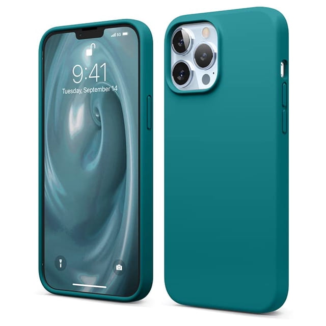 Funda de silicona líquida Elago para iPhone 13 Pro Max, color turquesa oscuro