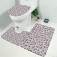 thumbnail image 2 of Gray Christmas Gnome and Tree Pattern Bathroom Rugs Sets 3 Piece,Toilet Cover Set,Absorbent Non Slip Bathroom Mats Sets with U-Shaped Contour Rug Toilet Rug Set, 2 of 5