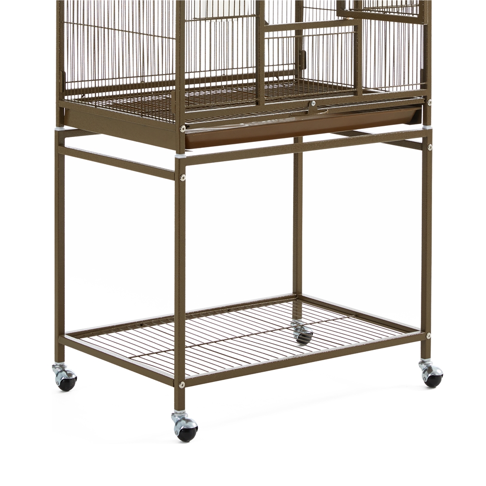 Renwick 54"H Large Rolling Metal Pet Cage with Detachable Stand，Palmer Green