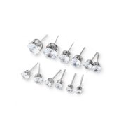 Time and Tru Womens Jewelry Essentials Simulated Diamond Stud Earrings, 6-Pack