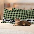 thumbnail image 3 of Sage Green Black Outdoor Waterproof Pillow Covers, Farmhouse Vintage Bear Buffalo Plaid Decorative Rectangle Throw Pillowcase Sofa Cushion Sham for Patio/Couch/Chair, 20"x12" 2 Pack, 3 of 8