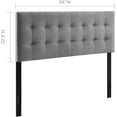 thumbnail image 2 of Lily Biscuit Tufted Full Performance Velvet Headboard, Gray, 2 of 7