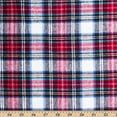 thumbnail image 3 of Flannel Brushed Tartan Plaid Fabric Geometric Hypoallergenic Cotton Dallas Yarn Dyed Fabric By The Yard To Sew Apparel, Décor, & More - Red / White (5 Yards), 3 of 3