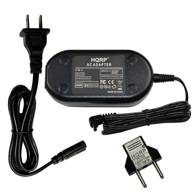 HQRP AC Power Adapter for Samsung SC-L860 / SCL860 Camcorder - (incl. USA Plug & Euro Adapter)
