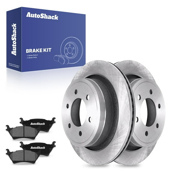 AutoShack 13.71" (348.2 mm) Rear Vented Brake Rotors   Ceramic Brake Pads | Replacement for 2012-2017 Ford F-150 2012-2013 Ford Lobo | 6-PC Brake Kit