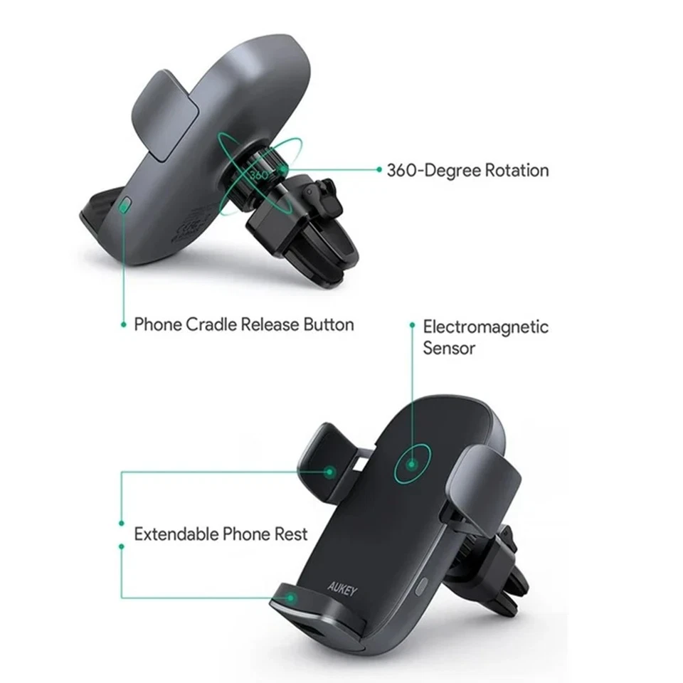 BUTTERFLY- 1Pack 10W Auto One Hand Car Wireless Charger Stand Fast Release Charging Phone