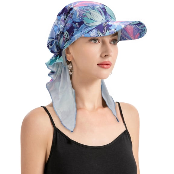 Minzimin Women's Chemo Headwear Brim Lightweight Beanie Hat Pre Tied Head Scarf Headwraps