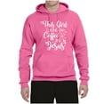 thumbnail image 2 of Wild Bobby This Girl Runs On Coffee And Jesus Inspirational/Christian Unisex Graphic Hoodie Sweatshirt, Neon Pink, Large, 2 of 5