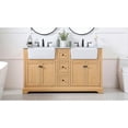 thumbnail image 3 of Elegant Decor Franklin 60" Aluminum MDF Double Bathroom Vanity in Natural Wood, 3 of 15