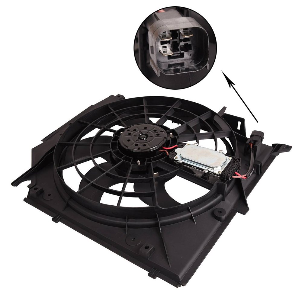Bapmic 17117561757 Electric Cooling Fan Assembly for BMW E46 323i 325i