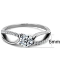 thumbnail image 2 of Luxe Jewelry Designs Women's Stainless Steel Freeform Design Pave Engagement Ring with Round CZ -, 2 of 4