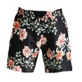 thumbnail image 3 of Jinhomg Beach Swimsuit for Men 2025 Trendy Tropical Hawaiian Floral Print Swim Trunks Lightweight Comfy Elastic Drawstring Waist Board Shorts Seasonal Sale Black L, 3 of 5