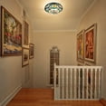 thumbnail image 2 of Tiffany Ceiling Lights, Stained Glass Ceiling Light 2-Lights 12 Inch Tiffany Flush Mount Ceiling Light for Bedroom Dining Living Room Entryway Foyer, 2 of 6