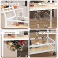 thumbnail image 6 of Furmax Mobile Bar Cart, Modern, Industrial, With Wine Rack, Glass Holder, and Wood Storage Shelves, Ideal for Living Room, Kitchen, Bar, Restaurants, and Parties, White, 6 of 7