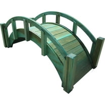 SamsGazebos Miniature Japanese Wood Garden Bridge, 25-Inch, Green, Treated