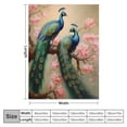 thumbnail image 4 of Chilfamy Peacocks Tree Branch Pink Flowers Throw Blanket for Couch Sofa Bed Office Travel Camping School- Flannel Blanket Exquisite Gifts for All Seasons - Lightweight Anti-Pilling Cozy Blanket, 4 of 6