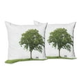 thumbnail image 6 of Ambesonne Green Throw Pillow Cover 2 Pack, Solitude Bench Nobody, 24", Green White, 6 of 6