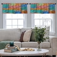 thumbnail image 5 of LALILO Kitchen Curtain Valance Mountain Forest Symbol Travel Rod Pocket Window Curtain 52"x 18" Set of 2, 5 of 7