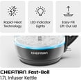 thumbnail image 3 of Chefman Fast Boil 1.7L Electric Glass Kettle w/ Tea Infuser, Removable Lid - Black, 3 of 11