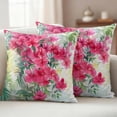 thumbnail image 2 of 2 Pack Outdoor Waterproof Throw Pillow Covers,Summer Watercolor Wildflower Leaf Decorative Square Patio Pillowcases for Chair Couch Sofa 16x16in, 2 of 9