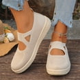 thumbnail image 5 of Domzle Orthopedic Shoes for Women Wide Width Breathable Knit Slip On Walking Sneakers with Arch Support Comfortable Lightweight Non Slip Casual Work Shoes Beige 38, 5 of 7