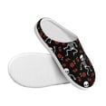 thumbnail image 3 of Kdxio Skeleton with Roses Women's Men's Slippers Plush Slip-On House Slipper for Winter Indoor Soft Cushion Non-slip Fluffy Slides Slippers-8, 3 of 7