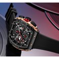 thumbnail image 3 of Men's Watches Sport Quartz Men's Quartz Watch Luxury Top Waterproof Wristwatches Black Silicone Strap, 3 of 6