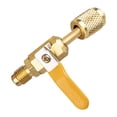 thumbnail image 2 of koolsoo Air Conditioning Refrigerant 1/4 Male Adapter Quick Coupler Filling Valve Yellow, 2 of 9