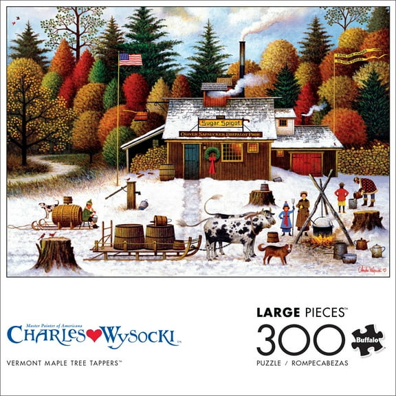 Buffalo Games 300-Piece Charles Wysocki Vermont Maple Tree Tappers Jigsaw Puzzle