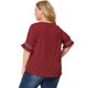 thumbnail image 5 of Women's Plus Size Blouse Pin Dots Smocked Floral Boho Blouses Red 3X, 5 of 7