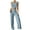 Blue, variant on Womens Knitted 2 Piece Outfits Casual Slim Sleeveless Crop Tank Tops and High Waisted Pants Sets Tracksuit Pink