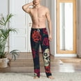 thumbnail image 2 of Hirioo Roses Skulls for Men's PJ Pajama Pants Sleep Pants Men's Home Trousers with Pockets,S-3XL-XX-Large, 2 of 6