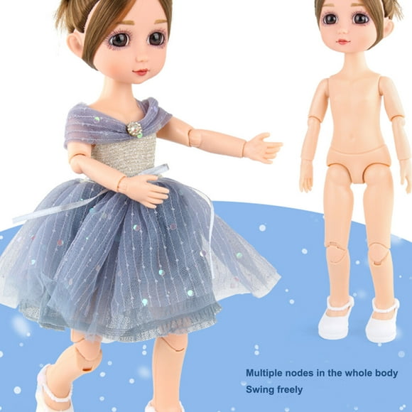 Little Girl Doll Interesting Kids Toy Delicate Simple Girls Simple Small Children Flexible Model Plaything Young Kid Playthings for Birthday Gifting Playing
