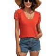 thumbnail image 1 of Camisa de manga corta para mujer,Camisa de manga corta para mujer, blusa, camisa, blusa con cuello en V, calidad en la que puedes confiar, 1 of 6
