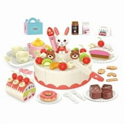 Mundo Toys Birthday Cake Toy Set, 85 Pieces Pretend Play Food Dessert Kitchen Toy for Kids Ages 3+